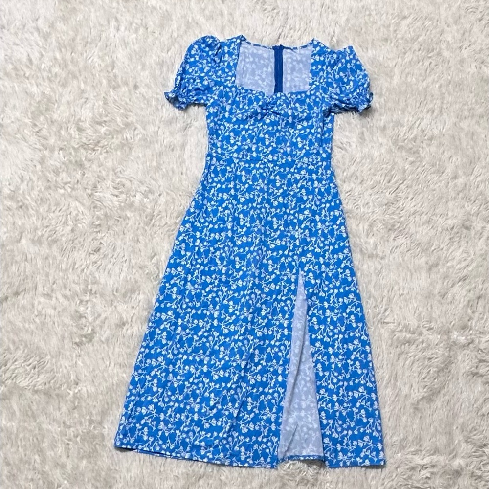 Blue floral maxi dress